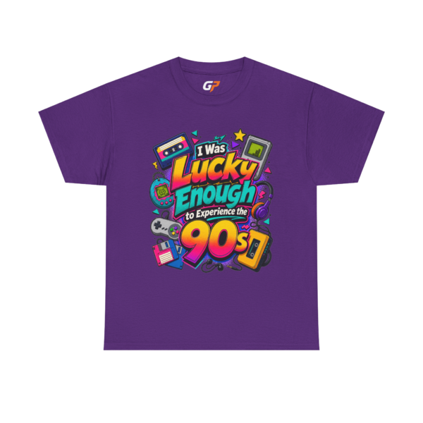 Front, Purple I Was Lucky Enough to Experience the 90s Shirt